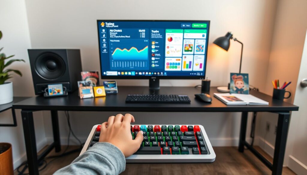 typing games for kids progress tracking